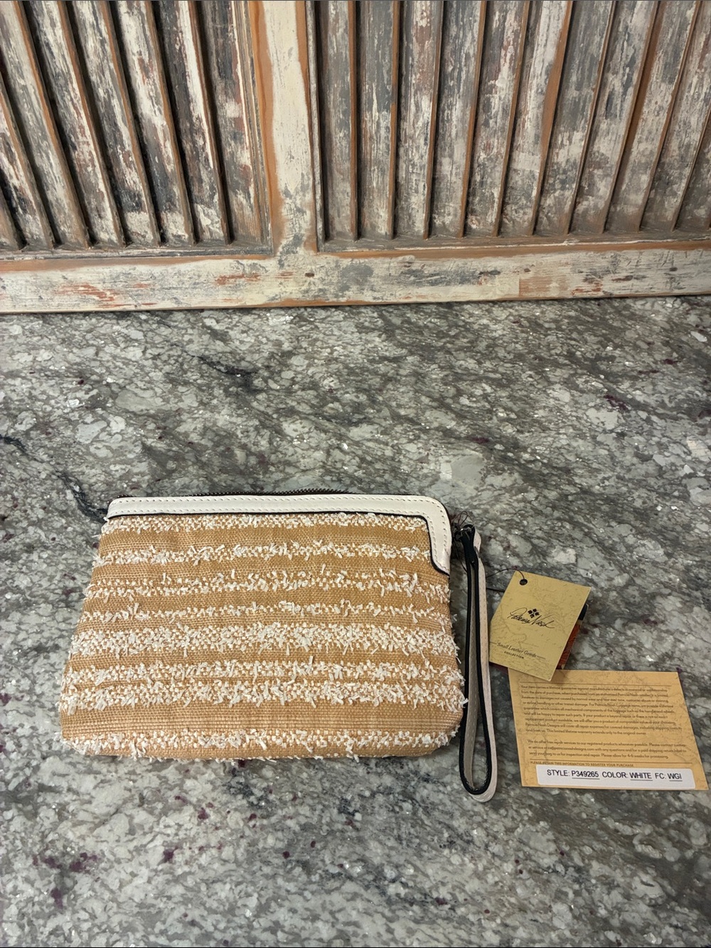 Patricia Nash Ebbe Woven Straw Cassini Wristlet - Picture 4 of 8
